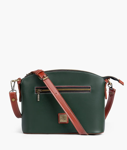 Army green dome cross-body bag