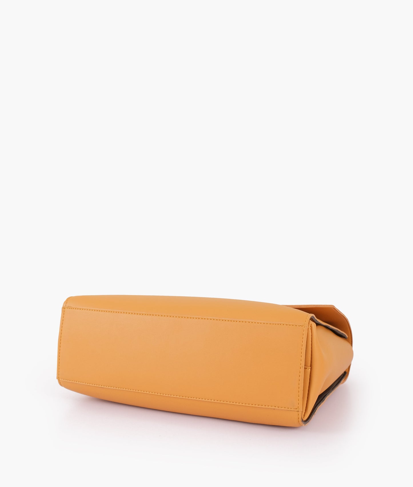 Mustard flap-over top-handle bag