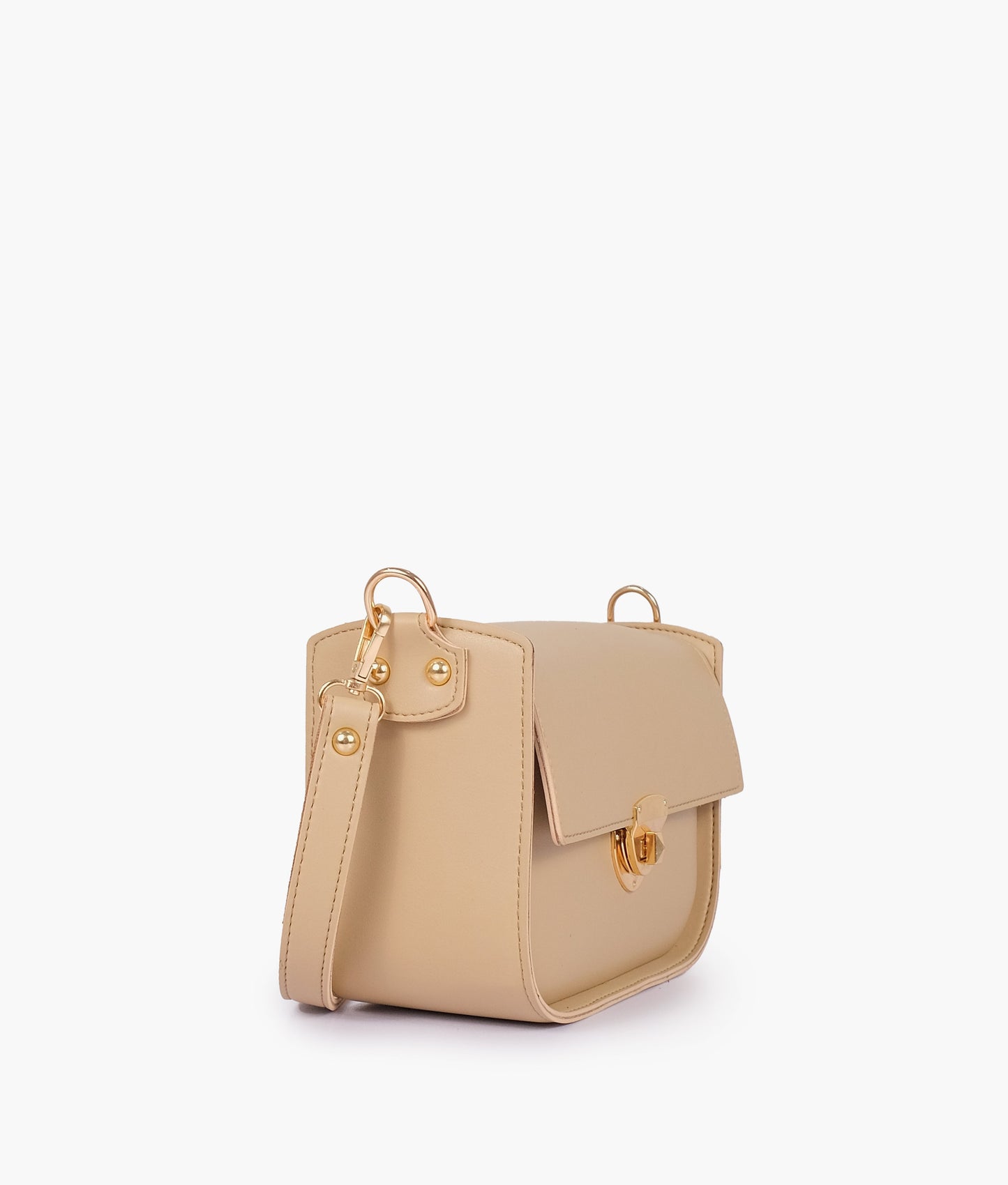 Off-white saddle bag with twist lock