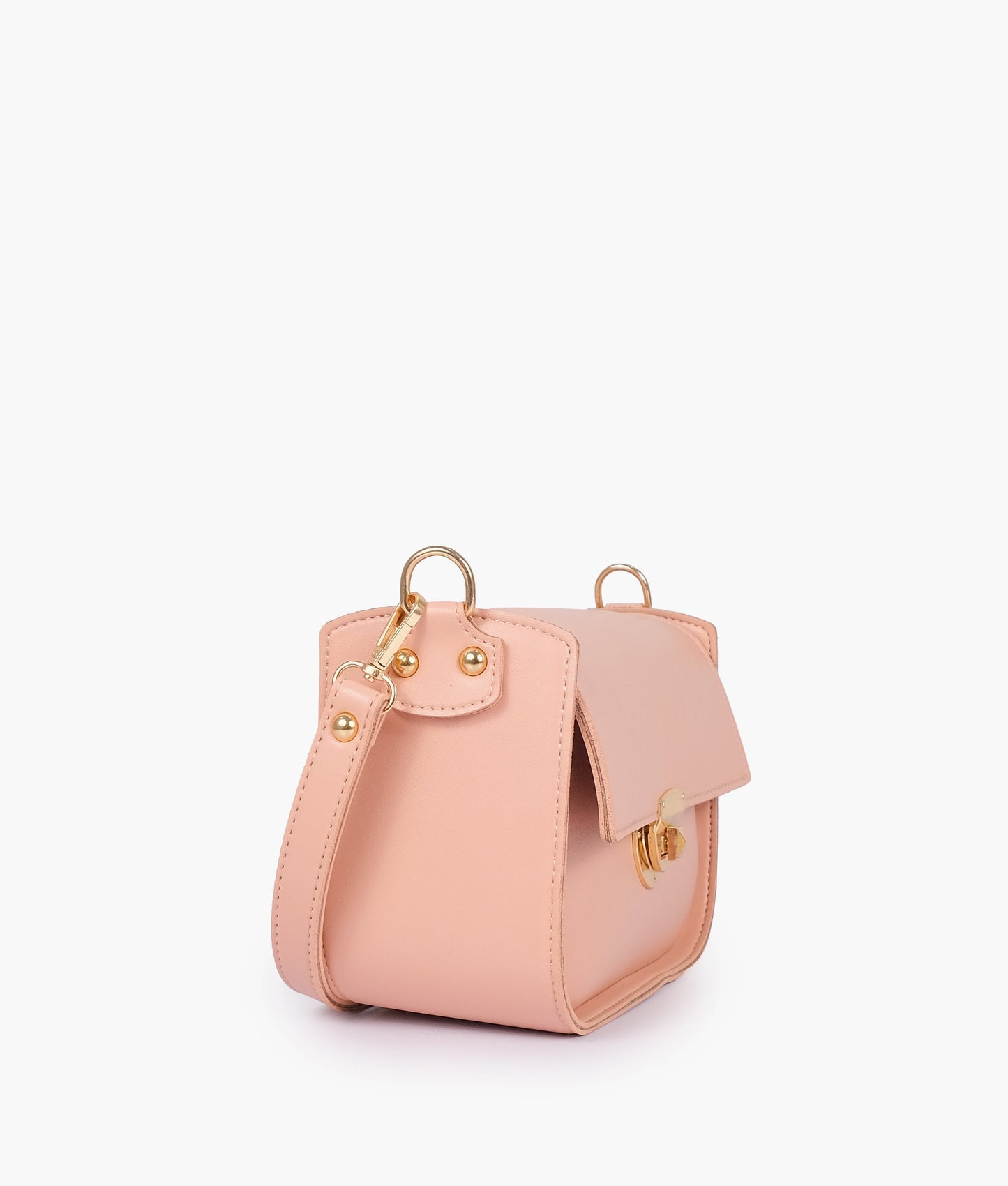 Peach saddle bag with twist lock