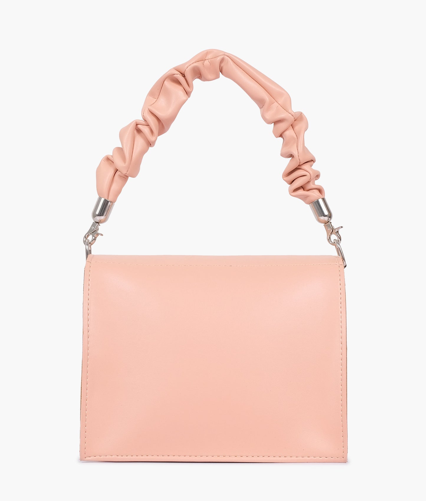 Peach top-handle mini cross-body bag